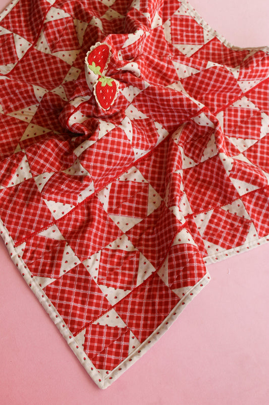 Strawberry Gingham Quilt