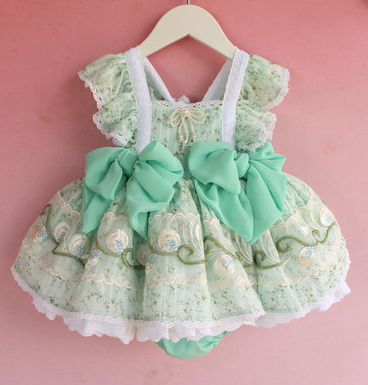 Aqua chiffon floral Custom  for Natalie