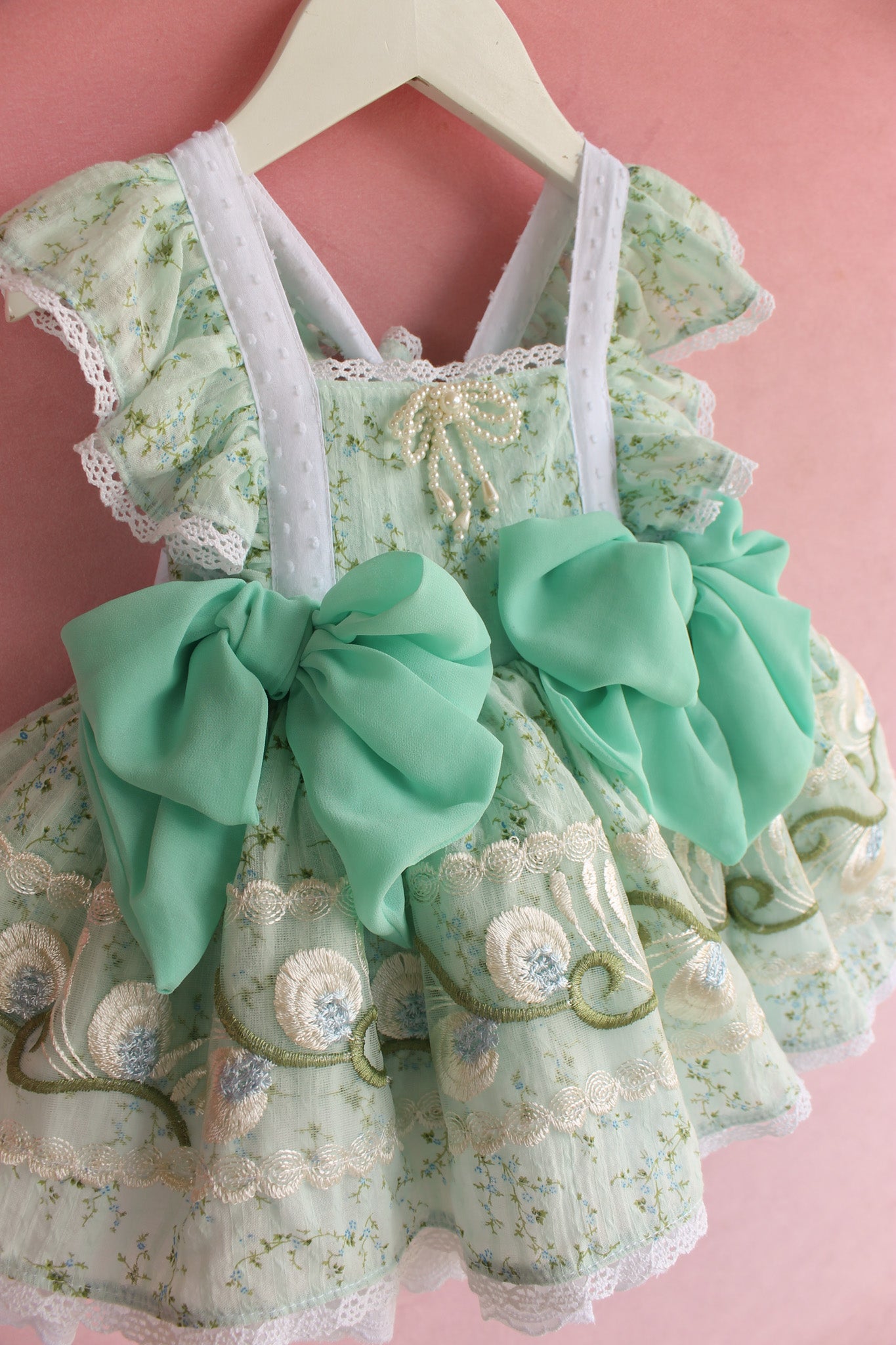 Aqua chiffon floral Custom  for Natalie