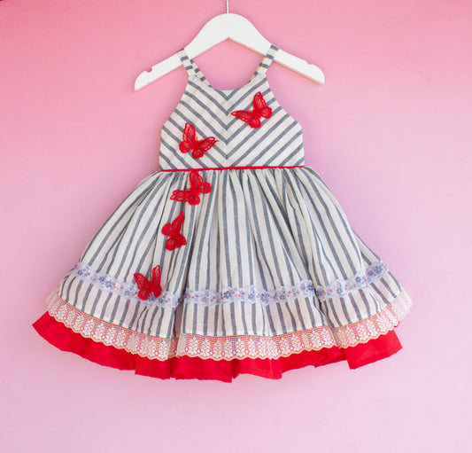 Red white and butterflies | custom size