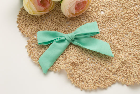 Mint hand tied bow